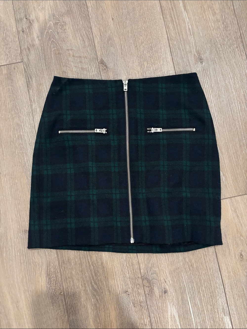 Madewell checkered H line skirt